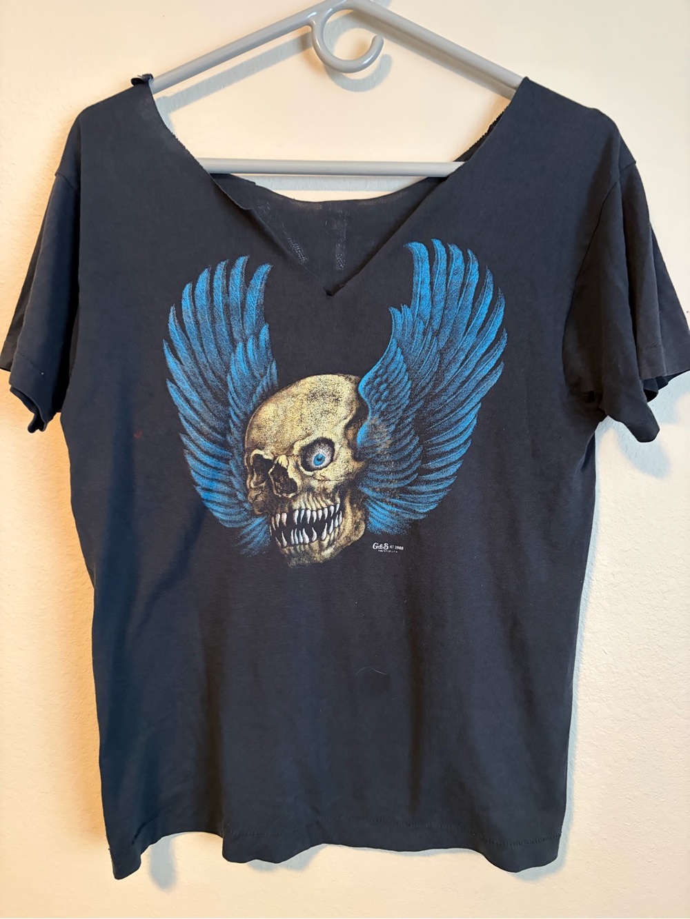 G&S Gordon & Smith chopped vintage 1988 skull tee t-shirt punk metal